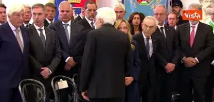 Funerali Emma Bonino, Mattarella saluta famigliari della leader radicale al termine della cerimonia