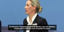 Germania, Weidel attacca Merz: "AfD ha rimpiazzato la Cdu"