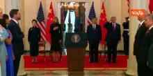 Xi Jinping alla Casa Bianca, l'esecuzione dell'Inno Usa durante la cerimonia di benvenuto