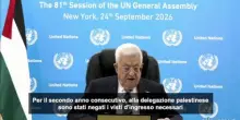 Onu, Mahmoud Abbas: decisione punitiva Usa di negarci il visto