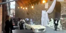 Damiano e Dove arrivano a Montalcino per le loro nozze da sogno