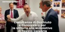 L'esultanza di Occhiuto e Cannizzaro per la vittoria alle suppletive di Reggio Calabria