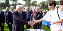 Mattarella al villaggio della Protezione civile a Villa Borghese