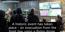 Per la prima volta un soldato ucraino evacuato con un drone esacottero