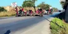 Caro-carburante, corteo di trattori nel Barese