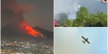 Incendio Vesuvio, fronte di fuoco di oltre 3mila metri: 10 elicotteri e quasi 200 soccorritori. De Luca: “Stato mobilitazione nazionale”