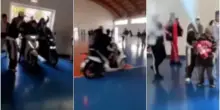 Occupazione al Rossini di Napoli, gli studenti devastano la palestra con scooter e estintori