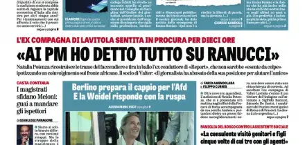 Oggi in edicola del 13 settembre 2026