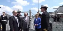 Ue-Gb, Starmer, Von der Leyen e Costa sulla fregata HMS Sutherland