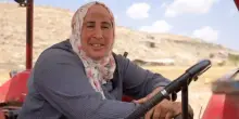 Alla guida di un trattore: una palestinese fra i pregiudizi e i coloni