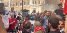 Flotilla, al presidio in piazza Montecitorio contestata la Cgil