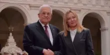 Meloni incontra il presidente palestinese Abu Mazen a Palazzo Chigi
