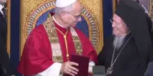 Papa Leone prega con il Patriarca di Costantinopoli Bartolomeo I
