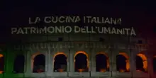 Si accende il Colosseo per la cucina italiana Patrimonio Unesco