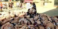 Pamplona: attivisti nudi protestano prima della festa di San Firmino