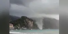 Tromba marina si forma davanti a Camogli: il vortice s’infrange sulla costa