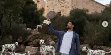 Djokovic e la sua “carica dei 101”: celebra sull'Acropoli di Atene con i dalmata il titolo 101
