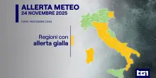 Meteo: allerta gialla in 12 regioni. In arrivo piogge e neve