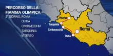 Percorso Fiamma Olimpica, 2° giorno: Ostia, Civitavecchia, Tarquinia, Viterbo