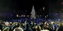 Acceso l'albero al Parco della Musica di Roma: al centro della Cavea è Natale