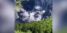 Migliaia di metri cubi di roccia si staccano dalla montagna, il momento della frana in Alta Savoia