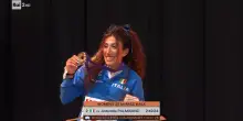 Mondiali Atletica, la premiazione di Antonella Palmisano, medaglia d'argento nella 35km di marcia