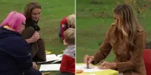Prima uscita insieme per Kate e Melania: a lezione di disegno con gli scout nei giardini di Windsor