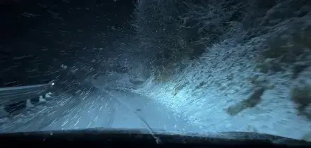 Neve nel Comasco, camera car lungo la sp 44 imbiancata