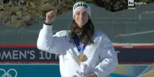 Milano Cortina 2026. Oro nel biathlon, la premiazione di Lisa Vittozzi