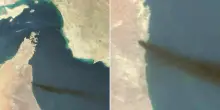 Emirati, incendio in hub del petrolio: dallo spazio la lunga scia di fumo sotto lo Stretto di Hormuz