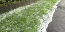 Brescia investita da una forte grandinata: le strade sembrano coperte da neve