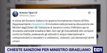 L'Italia chiede sanzioni Ue contro il ministro israeliano Ben-Gvir: le reazioni politiche