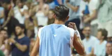 Matteo Arnaldi &egrave; in fiducia, il punto finale che gli regala la vittoria contro Tsitsipas