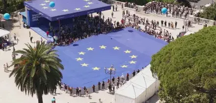 Giornata dell'Europa, il drone riprende i festeggiamenti a Roma