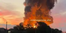 Nuvola di fuoco: l'istante dell''esplosione del drone che colpisce vicino San Pietroburgo