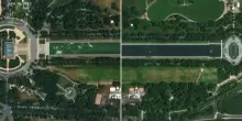 Washington, la Reflecting Pool prima e dopo i lavori voluti da Trump: il timelapse dal satellite