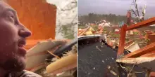 Un tornado distrugge la sua casa in Illinois: il momento dell'impatto ripreso dall'interno