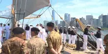 Nave Amerigo Vespucci sfila lungo l'Hudson per i 250 anni dell'indipendenza Usa