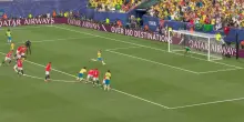 Brasile-Norvegia, il calcio di rigore sbagliato da Guimaraes (VIDEO)