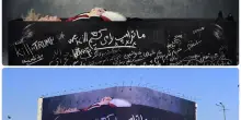 A Teheran appare un murale con Trump steso in una bara. Comando Usa: nuova ondata d'attacchi in Iran