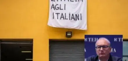 Il caso dello striscione "Italia agli italiani" al liceo di Cesena, Valditara: "Frase condivisibile"