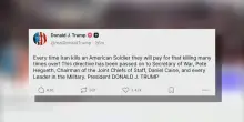 Trump: "L'Iran pagher&agrave; molte volte per ogni nostro soldato ucciso"