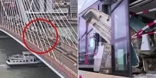 Scontro tra due tram a Rotterdam: la webcam del ponte riprende il momento dell'impatto
