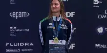 Europei di nuoto. La premiazione di Simona Quadarella oro negli 800 stile libero