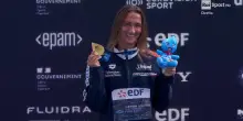 Europei di nuoto. La premiazione di Simona Quadarella oro nei 1500