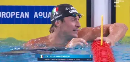 Europei di nuoto, 50 rana, doppietta azzurra: oro Martinenghi e argento Cerasuolo
