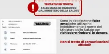False email su rimborsi economici a nome del ministero della Salute: "Non cliccate sui link"