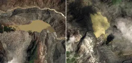 Nepal-Tibet, due laghi nel sito del collasso del ghiacciaio: le immagini satellitari