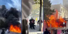 Albania, i video dell'incendio al ministero dell'Istruzione durante la protesta degli studenti
