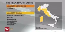 Ondata di maltempo in Italia: oggi allerta arancione in Liguria